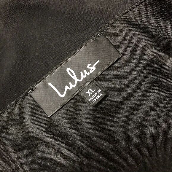 Lulu's Black Beaded Embellished Tunic Shift Dress Size XL Tie Back Belt - Picture 8 of 11